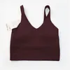 LL-06 Align Tank Top U Bra Yoga Outfit Mulheres Verão Camiseta Sólida Sexy Crop Tops Sem Mangas Colete Moda Cores Doces