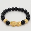 Feng Shui obsidienne perle Bracelet anneau Style chinois Bracelet Pixiu Fortune Fortune bête Bracelet hommes femmes accessoires