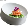 Platos japoneses Retro Stoare oblicuo boca cuenco concepción artística platos vajilla plato de una sola porción exhibición de abulón
