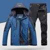 Skijacken TRVLWEGO Winter-Skianzug für Herren, winddicht, wasserdicht, Snowboard-Jacke und Hose, super warm, 2-in-1-Thermo-Fleece-Schneemantel für den Außenbereich, 230725