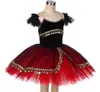 Stage Wear Ballet Dress TUTU Saillant Professionnellement Personnalisé Haute Qualité Split Gaze Couleur Blak Enfants Adul