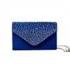 Evening Bags Blue Silver Red Orange Multi Color Fashion Women Clutch Bag with Rhinestone Ladies Wedding Party Dress Accessories 230725