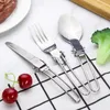 Servis uppsättningar 3st rostfritt stål bordsartikel ultralätt bärbart gaffelverktygssats för daglig användning av semesterfester Dag-ship