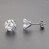 Stud Earrings 1 Pair Stainless Steel Ear Studs For Women 4 Prong Tragus Cartilage Piercing Jewelry
