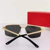 Nouveau design de mode lunettes de soleil pilote de forme carrée 0385S demi-monture en métal style simple et populaire lunettes de protection UV400 extérieures polyvalentes