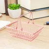 Pendant Lamps 2 Pcs Desk Table Shopping Basket Storage Bin Small Metal Baskets Toy Portable Containers Organizing Iron Handles Student