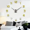 Väggklockor 2023 Modern design Big 3D -klocka DIY Quartz Fashion Watches Akryl Mirror Stickers Living Room Home Decor