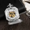 Zegarki kieszonkowe Lucky Beast Mechanical Pocket Watch Mascot Unicorn Pendant Wiselan Sain Sain For Men Antique Sliver Bronze Montre de Poche 230724