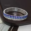 Multi color 3-row gradient Elastic Bracelet shiny simple Bracelet woman chains 925 gold silver diamond Jewelry women