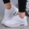 Dress Shoe Fashion Sneakers Air Cushion Sports Pu Leather Blue White Pink Outdoor Walking Jogging Female Trainers 230725