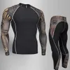 Men's Thermal Underwear Compression Men's Sports underwear MMA rash guard Male Fitness Leggings Jogging T-shirt Quick dry Gym Workout Sport suit 4XL 230724