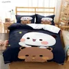 Niedlicher Bubu Dudu Cartoon-Bären-Panda-Bettbezug, Kawaii-Bettwäsche-Sets, weicher Bettbezug und Bezüge für Einzel-/Doppelbett/Queen/King-Size-Kinder