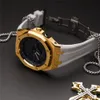 Cases Premium Frost Gold Lunette en acier inoxydable AP Mod Kit Étui de protection Band Strap Cover pour GSHOCK GA2100