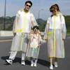 Imperméables Imperméable Femmes Enfants Imperméable Imperméable Poncho De Pluie Dessin Animé Transparent Vêtements De Pluie Sortant Parent-enfant Imperméables x0724 x0718