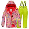 Piumino -30 gradi 2023 Tuta da sci per bambini Set spessa impermeabile Adolescente Ragazza Ragazzo Abbigliamento esterno resistente al freddo Tute invernali antivento Bambini HKD230725