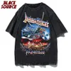 Heren T-shirts Heren T-shirt Metal Punk Band Judas Priest Pijnstillers Korte mouw Straatkleding Harajuku Casual Grote maten Katoenen top Y2K Kleding 230724