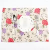 Table Napkin 30x40cm Flower Placemats Fashion Cotton Linen Placemat Heat Insulation Mat Dining Fabric Napkins 2 Colours