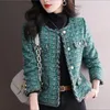 Women's Jackets 2023 Korean Autumn Jacket Long Sleeve Green Casual Short Single-breasted Outwear Female Overcoat