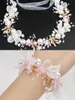 Pinces à cheveux couronne pour enfants bandeau fille princesse diadème mariée demoiselle d'honneur style coréen fleur spectacle Bracelet ensemble