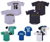 Sl Japan Samurai 16 Shohei Ohtani Black White Stripe Carrinhando Hokkaido Nippon Ham Filme 100% Ed Jersey de beisebol Tamanho S-4xl