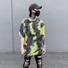 Men's T Shirts 2023 Summer Ripped Hole Vintage Punk Short Sleeve Shirt Mens Harajuku Hip Hop Tee Street Fashion Tops
