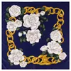 Foulards sergé foulard en soie femmes rayé imprimé carré 100 100cm marque qualité femme Bandana cadeau Super grand châles Foulard