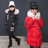 Manteau en duvet OLEKID 2023 Russe Hiver Filles Parka Col En Fausse Fourrure Longues Filles Coton-rembourré Veste 4-13 Ans Enfants Adolescents Survêtement Manteau HKD230725