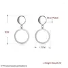 Boucles d'Oreilles Pendantes Anneau Cercle Ouvert Mode Rond Hoop Plaine Argent Plaqué Goutte Oreille