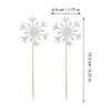 Cake Tools 100 Stück Eispickel, Schneeflocken, Cupcake-Topper, dekorative Picks, Geburtstags-Po-Requisiten, silberne Ornamente, Party-Dekorationen, Plug-in