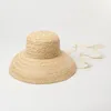 Vintage Flat Top Women's Rafia Summer Sun Hat Fashion Handmade Bandage Beach Hat Wholesale S125 230725