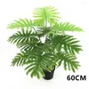 Decorative Flowers Tropical Artificial Plants Scattered Tail Potted Fake Plant Palm Leaf For Home Garden Yard Office Room Decoration Outdoor