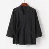 Мужские куртки #4257spring Летняя винтажная кимоновая куртка мужская кардиган свободный плюс размер 9xl Overwear Хлопко