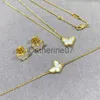 Pendant Necklaces S925 sterling silver sweet butterfly pendant necklace for women luxury clover brand designer shell short choker bracelets necklace e J230725