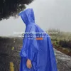 Impermeabili 3 in 1 Poncho Parapioggia Cappotto antipioggia Cappuccio Escursionismo Ciclismo Parapioggia Poncho Tenda impermeabile Tenda da campeggio esterna Tenda da sole Riparo x0724