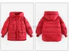 Down Coat 10 12 years Gir Winter Down Jackets Hoodies Thicken Red Color New Year Clothing for Kids Girl Teenager Warm Coat HKD230725