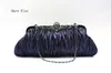 Borse da sera Moda Blu Navy Pochette da donna in raso Borsa da borsa Borsa da banchetto per feste Trucco 7385J 230725