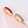 Fedi nuziali Viola/Rosso/Blu CZ Zircone Rotondo Per Le Donne Fascia Aperta Regolata Anello Placcato Oro Accessori Gioielli Regalo Bijoux Femme