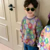 Hoodies Sweatshirts Spring design Korean style colorful floral sweatshirts for kids 1-7 years boys and girls casual loose pullovers 230725