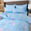 Solstice Home Textile Blue Flowers Bedding Sets Simple Bed Linens Boy Girl Kid Adult Duvet Cover case Flat Sheet Twin King L230704