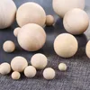 6mm-50mm Natural Round Wooden Loose Beads Balls Unfinished Hardwood Craft Balls Decorative Wood Spheres No Hole for Craft DIY Projects