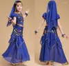 Gymkläder Barn Belly Dance Costume Kids Dress Child Bollywood Costumes For Girl Performance Wear 6 Färger