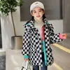 HSSCZLGirls Blanc Duvet de Canard Vestes 2022 Nouvel Hiver plaid Épaissir À Capuche Fille Manteau Enfant Enfants Vêtements Survêtement Pardessus 6-14Y HKD230725