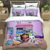 Cartoon Gabby's Dollhouse Bedding Set for Bedroom Soft Bedspreads for Bed Linen Comefortable Duvet Cover Quilt and case L230704
