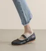 GAI GAI GAI Leather Split Toe Flat Woman Mary Janes Tabi Ninja Flats Female Cozy Dress Shoes Ankle Belt Moccasins Plus Size 35-43 230724