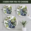 Wall Clocks Blueberry Watercolor Leaf Clock Large Modern Kitchen Dinning Round Bedroom Silent Hanging Watch