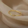 Anéis de casamento zircão noivado para mulheres anel de aço inoxidável cor de ouro jóias de dedo feminino presente de aniversário