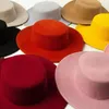 Französische Baskenmützen für Damen, große breite Krempe, Fedora, Winterwolle, Hochzeit, Jazzhüte, flache Oberseite, Filz, formelle Partykappe, Chapeau Femme