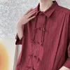 Mäns casual skjortor bomullslinne sommartröja kinesisk vind tang kortärmad topps hanfu lös taiji kostym t-shirt