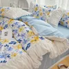 INS Princess Style Flower Bedding Set Duvet Cover With Ruffle Lace Bed Sheet cases Kawaii Girl Woman Bedroom Home Textiles L230704