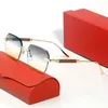 Projektanści okulary przeciwsłoneczne dla mężczyzn Klasyczne piloto sześciokątne metalowe metalowe optyczne ramy Carti Gold Luksusowe okulary przeciwsłoneczne Kobiety okulary przeciwsłoneczne z lunetami pudełkami